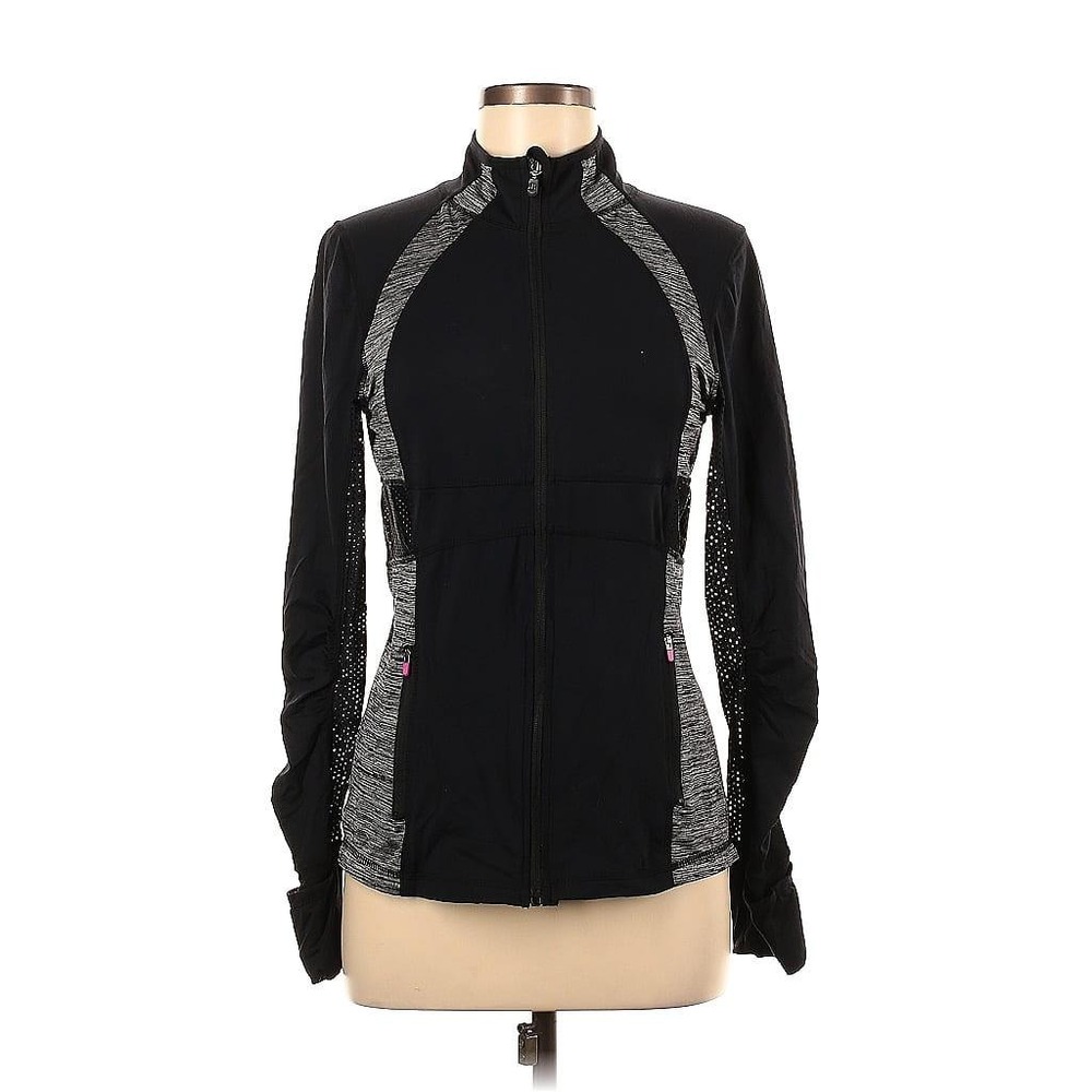 Kyodan Activewear Jacket Medium/Medium Black Gray Full Zip‎ Athletic